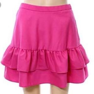 J. Crew Pink Ruffle Tier Line A-Line Mini Skirt